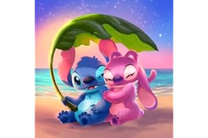 NAIMOER Stitch Diamond Painting Bambini, Diamond Painting Stitch Kit Completo Adulti, 5D Pittura Diamante Arte Kit, DIY Cartone Diamant Painting Craft Arts per Deco 35x35cm