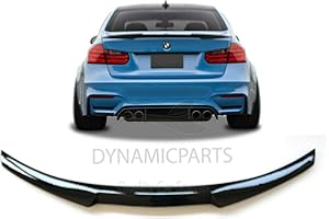 DYNAMIC PARTS QUALITY CAR SPARES V Style Rear Trunk Boot Spoiler Replacement For Bmw 3 F30 F80 M Performance Gloss Black