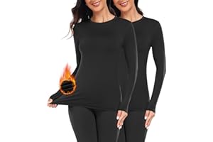 YADIFEN Thermal Tops Womens Long Sleeve Shirt Base Layer Women Soft Breathable Warm Wicking Crew Neck Thermal Underwear Womens Winter for Skiing