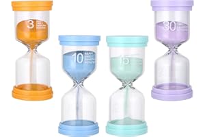Aokyom 4 Stück Zeitmesser Sanduhren Buntes Sanduhren Set Sanduhren Eieruhren 3 10 15 30 Minuten Timer für Kinder Schule,Kinder zähneputzen,Kita,Büro,Haus Deko Spiel Requisiten Weihnachten Geschenke
