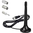 DAB FM Radio Antenna with Telescopic Design, Magnetic Base, 3M Extension Cable Portable Freeview Aerial for Enhanced Reception, Compatible with Tuners, Stereo Amplifiers, Home Cinema Systems