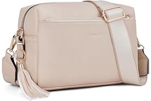 Roulens Damen Handy Umhängetasche,Veganem Leder Crossbody Schultertasche,Breiter Riemen Abendtasche mit drei Reißverschlussfächern Handtaschemit mit Kartenschlitz Verstellbar Abnehmbar Schultergurt