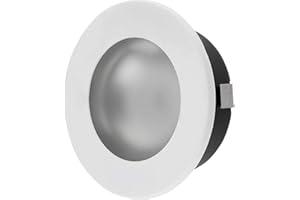 ADAKAT Reflektor do zabudowy 2 w 1 G4 12 V – metal lakierowany na biało – pasuje do puszki przełącznika 60 mm – szklana osłona matowa + przezroczysta – montaż Ø 60 x 21 mm