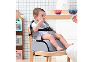Babify 2-in-1 Reise-Hochstuhl mit Aufbewahrung, Soft Grey