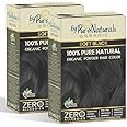 byPureNaturals 100% Organic Hair Colour Powder 2N Soft Black 60gm- Pack of 2 | Safest Beard Colour for Men | Natural Hair Colour for Women & Men