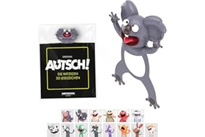 KXT DES!GN KXT Marque-page 3D amusant - Original AUTSCH! Animaux de dessin animé - Cadeau amusant pour enfants et adultes (koala)