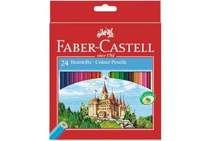 Faber-Castell 111224 - kolorowe kredki CASTLE sześciokątne, 24 szt. w pudełku kartonowym
