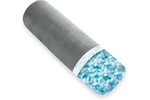 ‎AS AWESLING AS AWESLING Body Pillow for Adults, Full Body Pilllow for Sleeping, Long Round Cervical Pillow, Bolster Side Sleeper Pillow with Cover (Grau-Memory Foam, 90 x 20 cm)