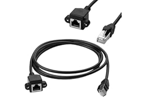 S SIENOC SIENOC RJ45 mâle à femelle Vis Montage sur panneau Câble d'extension réseau Ethernet LAN (0.3M)