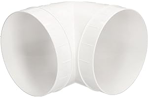 KOTARBAU® - Raccordo a gomito per tubi di ventilazione, Ø 150 mm, angolo di 90°, plastica bianca
