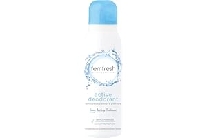 Femfresh Active Intimate Deodorant, Gentle Vaginal Odour Protection Spray for Women, Long-Lasting Freshness, Hypoallergenic, Safe, 125 ml