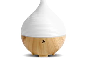 AiQInu Difusor de Aromas 160ml, Humidificador Ultrasónico,Apagado Automático, Difusor de Aceites Esenciales,7 Colores LED, Función Aromaterapia, Ultrasilencioso