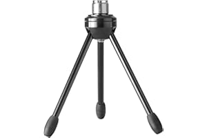 NEEWER Stojak na mikrofon biurkowy, składany statyw z antypoślizgowymi nóżkami, trwała konstrukcja z żelaza, uchwyt gwintowany 3/8" i 5/8", czarny