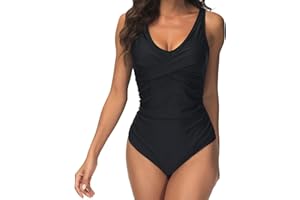 Sweetneed chida yi Costume Intero Donna Costume Intero Sportivo Costumi Interi con Coppe Imbottiti Push Up Costume Contenitivo Pancia Curvy Beachwear