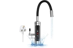 CKBUITY Kitchen Instant Heating Hot Water Tap 360°Swivel, Instant Tankless Electric Hot Water Faucet with Touch LED Digital Display, Instant Kitchen Sink Taps with Universal Hose That can be Twisted 720°