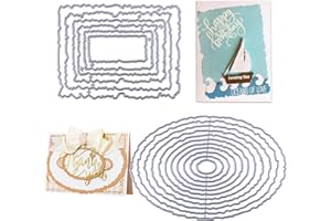 VINFUTUR 2 Set Stanzschablonen Rahmen Spitze Oval und Rechteck, Metall Stanzformen Rahmen Prägeschablonen Schneiden für DIY Karte Sammelalbum Scrapbooking Fotoalbum Deko Cutting Dies