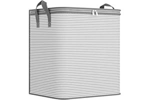 DONGKER Bolsa de almacenamiento grande, 1 unidad, caja de almacenamiento de ropa plegable, gran capacidad, no tejida, organizador con mango reforzado, 60 x 45 x 60 cm/65 x 55 x 70 cm