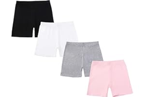 CHUNG Girls Biker Shorts Cotton Toddlers Cartwheel Dance Yoga Play Under Dress Skirt School Uniform Basic Kids Summer Clothes 4 Pack