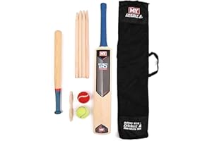 MantraRaj 2-in-1 Size 3 Cricket & Rounders Complete Set With Mesh Carry Bag Outdoor Games Fun for all the family Suitable For Both Children And Adults To Use