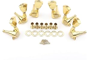 Unxuey 3L3R Guitar String Tuning Pegs Closed Machine Heads Tuners Machine Heads for Les Paul Electric Acoustic Electric Guitars Gear Gold