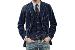Oanviso Blazer da Uomo Giacca di Velluto Retro Blazer in Velluto a Coste Casual Cappotto con Risvolto Regular Fit Autunno Elegante Giacca da Abito con Button e Tasche