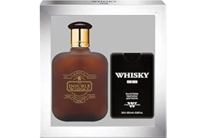 EVAFLORPARIS Whisky Double Coffret Cadeau Eau de Toilette 100 ml + Parfum de Voyage Vaporisateur pour Homme 20 ml