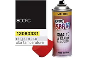 MAURER - Pulverizador Spray Pintura Resistente Altas Temperaturas Negro Mate 400 ml.