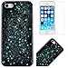 Produktbild CE-Link iPhone SE / iPhone 5 / iPhone 5s Hülle Glitzer Weiche Silikon Handyhülle Schwarz Schutzhülle Ultra Dünn Slim Glitter Backcover mit Bling Bling Sterne Muster Silicone TPU Bumper Clear Handy Tasche Schale Etui Weich Handytasche Soft Flexible für iPhone SE / iPhone 5 / iPhone 5s (4 Zoll) Case Cover + 1 x HD Schutzfolie - Blau und Grün