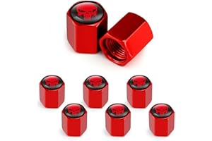 Dexlyn 8 Stück Skelette Metall Ventilkappen Auto Personalisiert Staubkappen Für Auto Motorräder Fahrrad,Rot