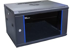 ‎GOOD CONNECTIONS Good Connections 19" Netzwerk Wandgehäuse / Wandschrank, 6HE, tiefschwarz (RAL9005), 600 x 450mm, fertig montiert, abschließbare Sicherheitsglastür und Seitenteile