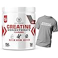 Muscle Transform Creatine Monohydrate, Strength, Reduce Fatigue, 100% Pure Creatine, Lean Muscle Building, Supports Muscle Growth, Athletic Performance, Recovery [50, Green Apple] Free Gym T-Shirt