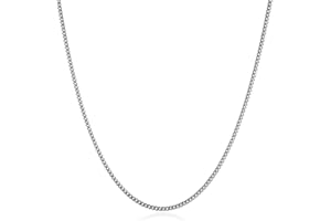 HZMAN Kubanische Kette für Männer Edelstahl Herren Silber Kette Diamantschliff Hip Hop Link Ketten Halskette 16-30 Zoll