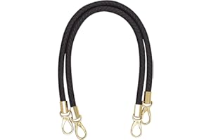 besbomig 2 Pcs Sangle Bandouliere en Cuir PU de Remplacement, Poignée de Sac à Main 60CM, Anse Tressée avec Boucle en Métal, Accessoires de Sac à Bandoulière Bourse, Marron