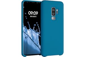 kwmobile Carcasa Compatible con Samsung Galaxy S9 Plus Funda - Case TPU y Silicona antigolpes - Apto Carga inalámbrica - Azul océano