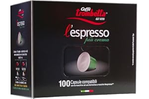 CAFFE TROMBETTA Caffè Trombetta - l'Espresso Più Crema, Capsule Compatibili con Sistema Nespresso - Confezione da 100 Capsule