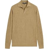 Danger Erkek%100 Pamuk Polo Yaka Fitilli Triko Kazak Uzun Kollu Ribana Detaylı Casual Smart Casual 03DNGR