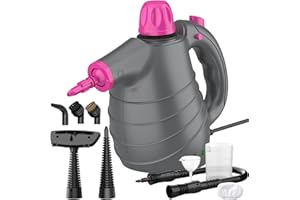 AUIFFER Nettoyeur Vapeur Portable, 1050W Nettoyant Vapeur Sol Multi-Usages avec 10 Accessoires, 450 ML, Sans Produits Chimiques, Nettoyage de la Graisse et de la Saleté, Steam Cleaner for Home, Canapé, Vitre