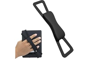 ZhaoCo Antypoślizgowy, uniwersalny silikonowy uchwyt na pasek z uchwytem na palce dla tabletu Kindle eReaders Fire Tablet 6-8", Kobo/Voyaga/Lenovo/Sony Kindle E-Book Tablet, czarny