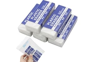 TAOSHENG 2-Inch Soft Plastic Eraser Set, 5.2CM White PVC Plastic Rubber 2B Pencil Eraser Student Drawing Tool for Universal Use in Schools Sketches Paintings Fine Arts Homes and Offices, 5 Pcs in Pack