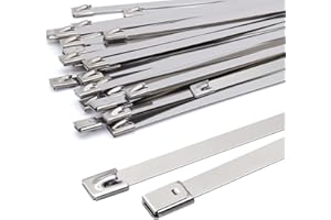 Fascette Metalliche 200 x 7.9 mm, MgcTolBox Argento Fascette Acciaio Inox Autobloccanti Resistenti - Resistenza Alla Tensione 120kg Per Recinzione 30 Pezzi