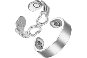 MagEnergy 2PCS Copper Rings for Women, 99.99% Pure Copper Magnetic Thumb Ring with Magnet and Jewelry Gift Box