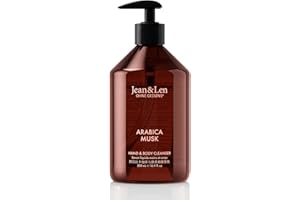 Jean & Len Hand & Body Cleanser Arabica & Musk, para una experiencia de limpieza perfumada, jabón corporal y de manos en un frasco, aroma aromático, vegano, 500 ml