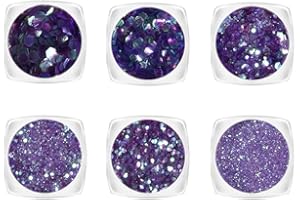 YOFASEN Chunky Glitter Face Glitter Face Glitter - akcesoria do zdobienia paznokci, brokat, cekiny, zestaw policzków, ust, makijaż, DIY, cekiny, fioletowe