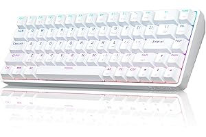 Dierya Clavier Gamer Mecanique sans Fil DK68,65% Clavier Gaming Rétroéclairage RGB avec Bluetooth/2.4G /Type-C,68 Touches Anti-Ghosting Switch Rouge,Blanc