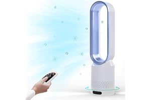 VULAOP 2in1 Turmventilator sehr leise & Luftreiniger,Standventilator,Fernbedienung,Ventilator, Timer,Turmventilator mit Fernbedienung, oszillierender Raumkühler, Säulenventilator leise ﻿ (Blau)