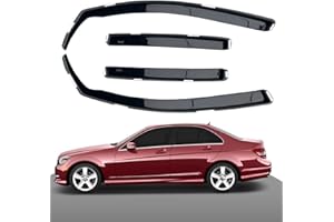 Haibak Windabweiser-Set, kompatibel mit Mercedes Benz C-Klasse W204, 4-Türer Limousine, 4 Stück, 2007–2014, getönt in Kanalanpassung