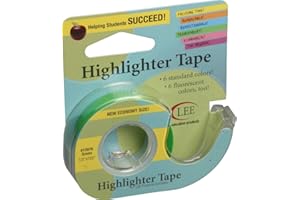 Lee Products Co. 1/2-Inch Wide 720-Inch Long Removable Highlighter Tape, Economy Size with Refillable Dispenser, Green (13976)