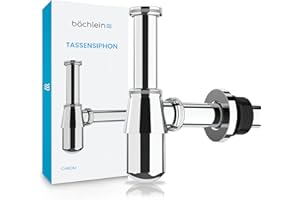 Bächlein syfon kielichowy uniwersalny do umywalki i szafki podumywalkowej, syfon z otworem rewizyjnym + instrukcja montażu - precyzyjne dopasowanie odpływu - design syfonu armatura odpływowa syfon butelkowy