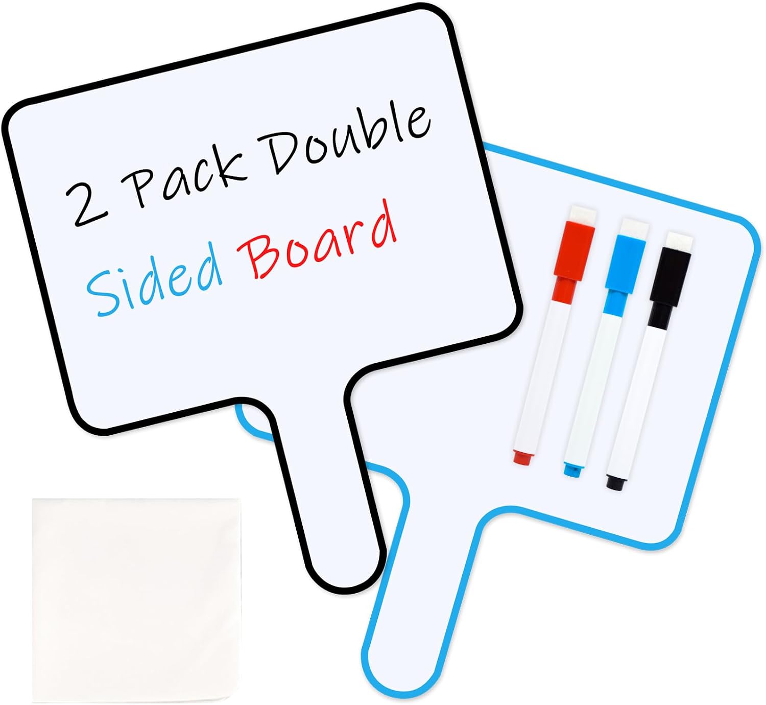 Elezeal Double-Sided Writing Tablet,Erasable Handheld Whiteboard 2 Pack, Dry Erase Signs Auction Paddles for Classroom Office Meeting Voting Bridal Shower Games