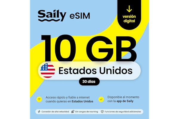 Plan de datos eSIM de Saily para EE. UU., 10 GB/30 días, código digital